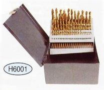 60 PCS EDGE GROUND TIN-COATED TWIST DRILL SET 　