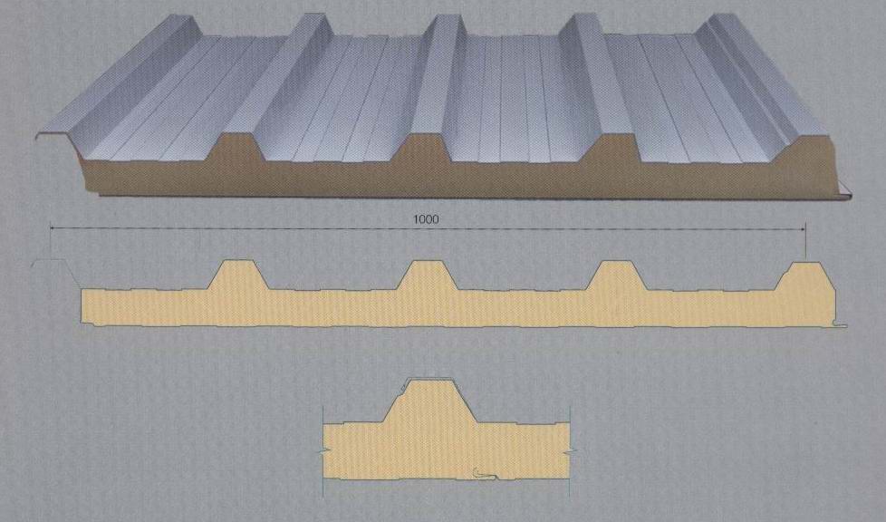 Rock wool roof panel